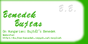benedek bujtas business card